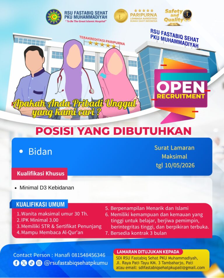 Lowongan Bidan RSU Fastabiq Sehat PKU Muhammadiyah Pati 2026