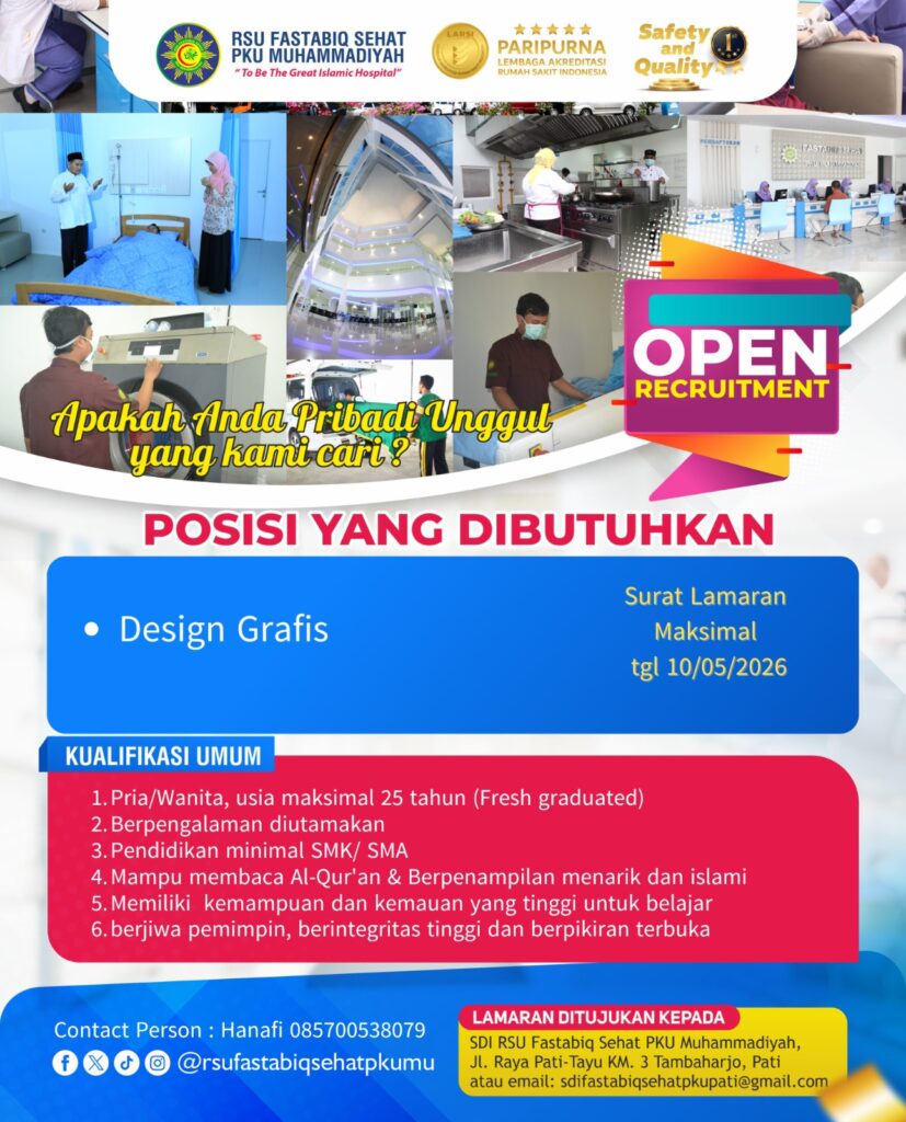 Lowongan Design Grafis RSU Fastabiq Sehat PKU Muhammadiyah Pati 2026